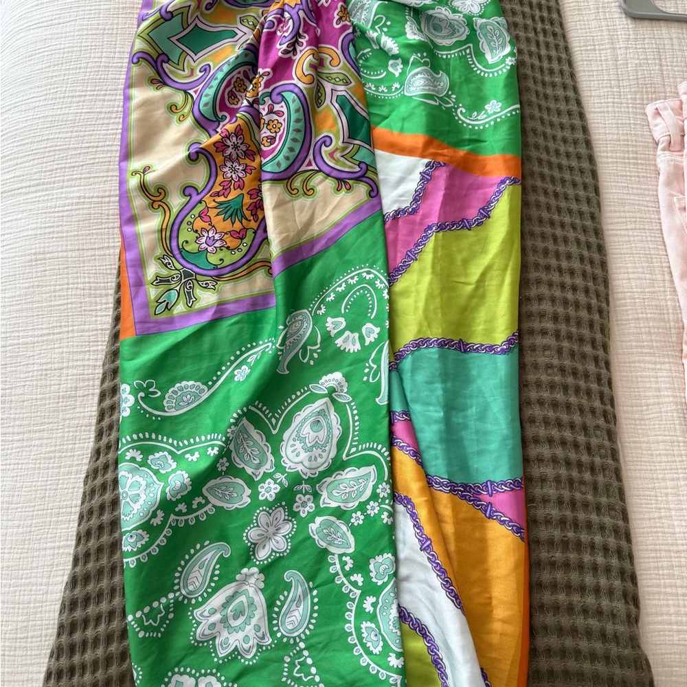 Zara Green and Purple Swim Sarong